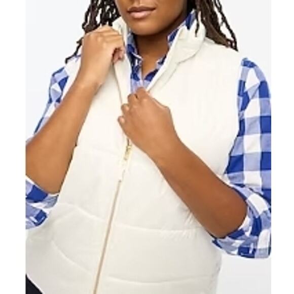 J. Crew Factory Semi Glossy Puffer Vest Size M NWT - Picture 1 of 10